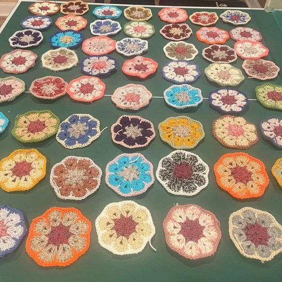 Colorful Crochet Blanket with Black Base